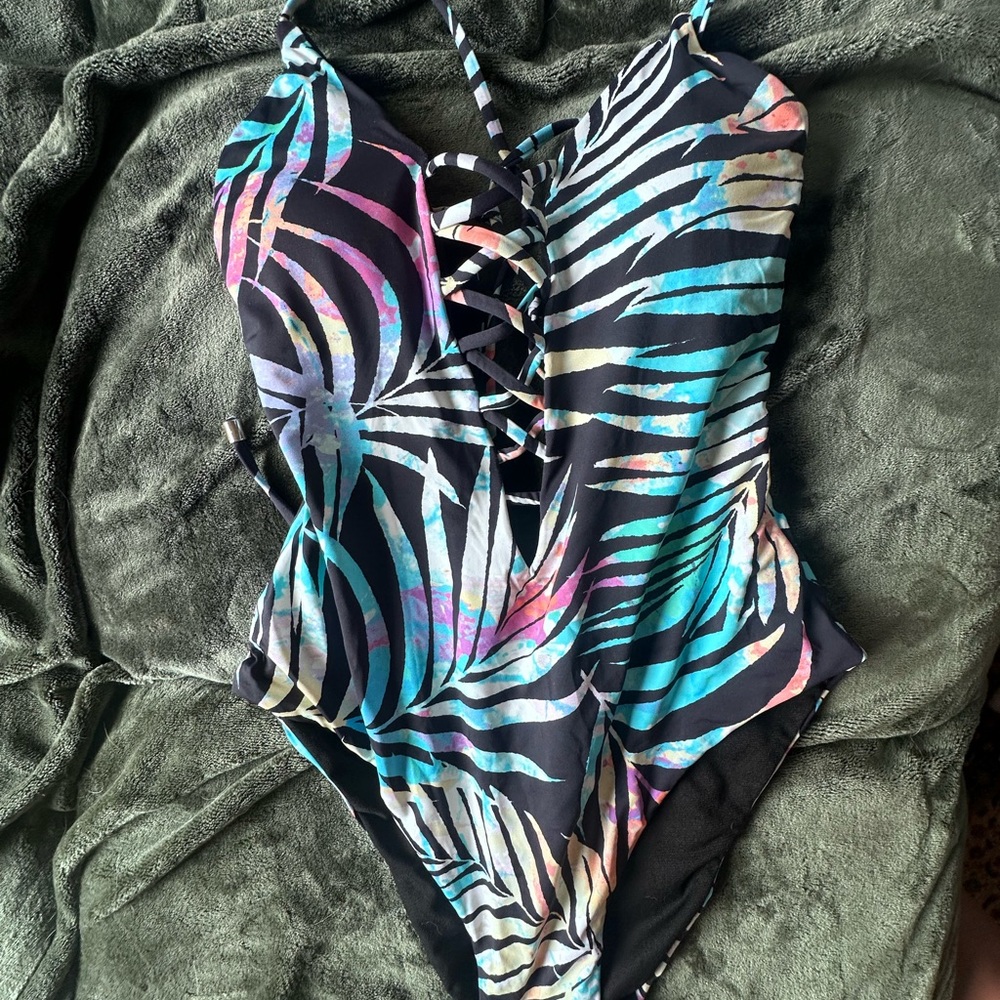 Tropical Print One-Piece Swimsuit